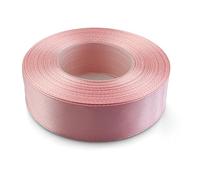 Netuno 1x rouleau ruban satin rose pâle 25 mm x 32 m ruban de tissu cadeau rubans décoratif pour emballages cadeaux décoration bricolage DIY