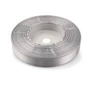Netuno 1x ruban de satin argenté clair 12 mm x 32 m rouleaux de ruban satin ruban décoratif ruban tissu ruban de décoration ruban satin pour emballages cadeaux bricolage mariage anniversaires DIY