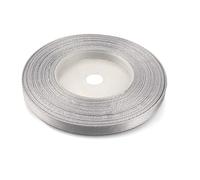 Netuno 1x ruban de satin argenté clair 6 mm x 32 m rouleaux de ruban satin décoratif pour emballages cadeaux bricolage mariage anniversaires DIY