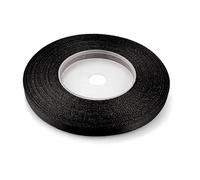 Netuno 1x ruban de satin noir 6 mm x 32 m rouleaux de ruban satin bande tissu multicolore bande de décoration à bricoler pour Noël Pâques cadeau anniversaire mariage