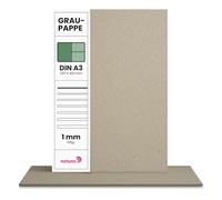 Netuno 20 feuilles de carton gris A3 297 x 420 mm carton de reliure 1,0 mm papier cartonné gris 615g idéal pour bricolage reliure de livres création de calendriers DIY loisirs creatifs modélisme