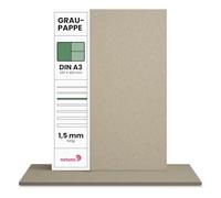Netuno 20 Feuilles de Carton Gris A3 297 x 420 mm Carton de Reliure 1,5 mm Papier cartonné Gris 923g idéal pour Bricolage Reliure de Livres création de calendriers DIY Loisirs creatifs modélisme