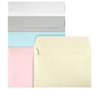 Netuno 20 grandes enveloppes colorées pastel C5 162x229 mm pour mariage