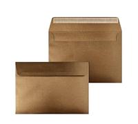 Netuno 20 grandes enveloppes nacrées marron C5 162x229 mm pour mariage