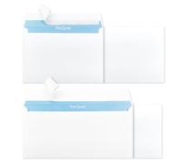 Netuno 200 enveloppes commerciales 100x DL 110x220 mm + 100x C6 114x162mm 90g enveloppes blanches adhésives avec impression intérieure bleue enveloppe blanche pour bureau lettres factures documents