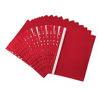 Netuno 20x chemise à lamelles perforée A4 rouge protège-documents A4 dos rigide chemises de présentation couverture transparente farde à lamelles pour documents