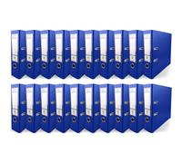 Netuno 20x classeur à anneaux bleu A4 mécanisme à 2 anneaux 8cm classeur à 2 anneaux classeur plastique éco classeur d'école classeur pour documents de format A4 classeur à levier bureau maison