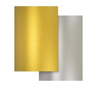 Netuno 20x papier nacré doré et argenté 120g A4 210 x 297 mm Aster Metallic papier métallisé brillant pour bricolage scrapbooking DIY décoration travaux manuels invitations mariages anniversaires