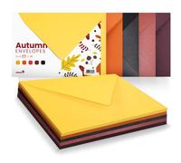 Netuno 25 enveloppes à motif automne B6 125x175 mm set d'enveloppes multicolores enveloppes colorées décoratives pour invitations cartes de voeux anniversaires fêtes mariage cartes-cadeaux