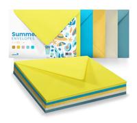 Netuno 25 enveloppes à motif été B6 125x175 mm set d'enveloppes multicolores enveloppes colorées enveloppes décoratives pour invitations cartes de voeux anniversaires fêtes mariage cartes-cadeaux