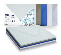 Netuno 25 enveloppes à motif hiver B6 125x175 mm set d'enveloppes multicolores enveloppes colorées enveloppes décoratives pour invitations cartes de voeux anniversaires fêtes mariage cartes-cadeaux