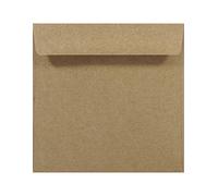 Netuno 25 enveloppes brunes carrées papier kraft 155 x 155 mm rabat droit enveloppes papier naturel enveloppe vintage pour lettres invitations cartes de vœux mariage anniversaire Noël