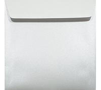 Netuno 25 enveloppes carrées blanc nacré 156x156 mm 120g Majestic Marble White enveloppes décoratives élégantes brillantes pour mariage anniversaire baptême Noël invitations cartes de voeux