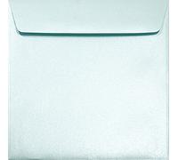 Netuno 25 enveloppes carrées bleu azur nacré 156x156 mm 120g Majestic Damask Blue enveloppes décoratives élégantes brillantes pour mariage anniversaire baptême Noël invitations cartes de voeux