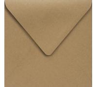 Netuno 25 enveloppes carrées kraft 155x155 mm rustiques vintage | 100g papier kraft naturel · enveloppes robustes raffinées pour marque-places, cartes de vœux, anniversaire & Noël