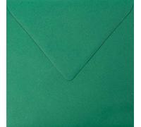 Netuno 25 enveloppes carrées vert foncé 153x153mm rabat pointu Burano English Green 90g enveloppes élégantes colorées de haute qualité pour cartes de vœux invitations mariage anniversaire Noël