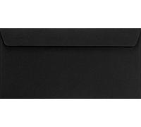 Netuno 25 enveloppes longues noires DL 110 x 220 mm 120g Burano Nero rabat droit enveloppes de haute qualité enveloppes élégantes noires pour funérailles invitations mariage anniversaires Noël