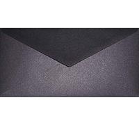 Netuno 25 enveloppes longues noires nacrées DL 110x220mm Aster Metallic Black Cooper enveloppes nacrées enveloppes brillantes métallisées pour invitations anniversaires cartes de vœux funérailles