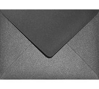 Netuno 25 enveloppes nacrées noires B6 125 x 175 mm 120g Aster Metallic Black enveloppe brillante enveloppes élégantes pour lettres invitations mariage Noël cartes de voeux cartes postales