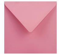 Netuno 25 enveloppes roses carrées recyclées 155x155 mm 110g Woodstock Rosa rabat pointu enveloppes colorées décoratives éco vintage pour mariage anniversaire Noël invitations cartes de voeux