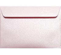 Netuno 25 enveloppes roses nacrées C6 114x162mm 120g Majestic Petal enveloppes décoratives élégantes brillantes pour mariage anniversaire baptême Noël invitations cartes-lettres cartes de voeux
