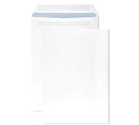 Netuno 250 enveloppes d’expédition blanches C4 229 x 324 mm 90g grandes pochettes d’expédition sans fenêtre enveloppes commerciales grand format pour lettres A4 documents factures enveloppe postale