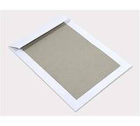Netuno 25x pochettes d'expédition blanches B4 250x353 mm 400g enveloppe grande avec dos en carton gris enveloppes d'expédition rabat droit adhésif avec bande détachable à dos en carton