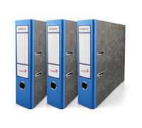 Netuno 3x classeur à levier marbré dos de 75mm couleur bleu format A4 mécanisme à 2 anneaux classeur à 2 anneaux dossier de bureau pour documents classeur à anneaux classeur éco pour documents