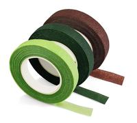 Netuno 3x ruban de fleuriste set de 3 couleurs marron vert clair vert vert 12 mm x 25 m ruban floral adhésif pour bouquets tiges florales floratape fleuriste papier crépon