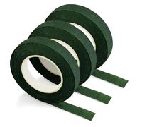 Netuno 3x ruban de fleuriste vert 12 mm x 25 m ruban floral adhésif pour bouquets tiges florales floratape fleuriste papier crépon
