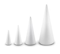 Netuno 4x cône en polystyrène 1x15cm 1x20cm 1x28cm 1x40cm cônes en polystyrène epansé pour bricolage décoration artisanat sapin de Noël DIY travaux manuels cônes en mousse décoration de Noël