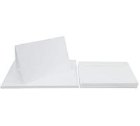 Netuno 50 cartes blanches avec enveloppes couleurs assorties C6 114 x 162 mm set de carte pliée papier décoratif et enveloppe colorée pour mariage anniversaire DIY invitations Noël cartes de voeux
