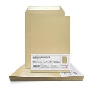 Netuno 50 enveloppes d’expédition brunes C4 229x324mm 90g grandes pochettes d’expédition sans fenêtre enveloppes commerciales grand format pour lettre a4 documents factures contrats enveloppe postale