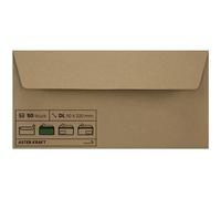 Netuno 50 enveloppes kraft DL 110x220 mm vintage naturelles | 100g Aster Kraft · enveloppes rustiques de qualité pour courrier, lettres, cartes longues, coupons, documents pliés & mailing