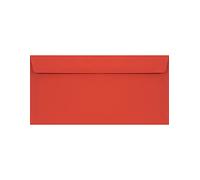 Netuno 500 enveloppes longues rouges DL 110x220mm rabat droit Burano Rosso Scarlatto 90g enveloppes élégantes décoratives de haute qualité pour cartes de vœux invitations mariage anniversaire Noël