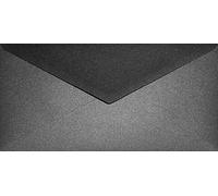 Netuno 500 enveloppes nacrées noires DL 110 x 220 mm 120g Aster Metallic Black enveloppe brillante enveloppes longues pour lettres invitations mariage flyers documents cartes postales