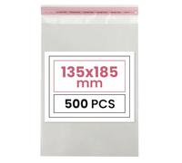 Netuno 500 sachets plats en PP 13,5 x 18,5 cm sachets plastiques transparents en polypropylène emballages d'envoi sacs plastiques transparents sacs plats d'expédition sac d'expédition plastique