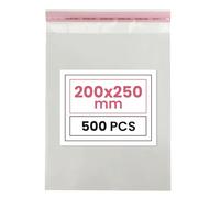 Netuno 500 sachets plats en PP 20 x 25 cm sachets plastiques transparents en polypropylène emballages d'envoi sacs plastiques transparents sacs plats d'expédition sac d'expédition plastique