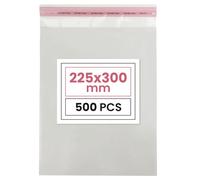 Netuno 500 sachets plats en PP 22,5 x 30 cm sachets plastiques transparents en polypropylène emballages d'envoi sacs plastiques transparents sacs plats d'expédition sac d'expédition plastique