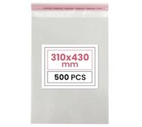 Netuno 500 sachets plats en PP 31 x 43 cm sachets plastiques transparents en polypropylène emballages d'envoi sacs plastiques transparents sacs plats d'expédition sac d'expédition plastique