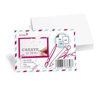 Netuno 50x carton bristol blanc A6 105x148mm 250g cartes vierges colorées carton de bricolage fiches cartes en papier cartonné DIY fiche bristol A6 papier cartonné créatif pour bricoler invitations