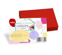 Netuno 50x carton bristol rouge A6 105x148mm 250g cartes vierges colorées carton de bricolage fiches cartes en papier cartonné DIY fiche bristol A6 papier cartonné créatif pour bricoler invitations