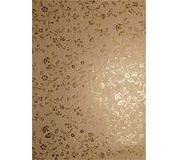 Netuno 50x Papier décoratif doré nacré avec Motif Floral doré 180x250mm 150g Carton décoratif Effet Fait Main Papier cartonné Papier élégant pour Invitations Mariage Scrapbooking Papier à Motif