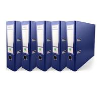 Netuno 5x classeur à anneaux bleu foncé A4 mécanisme à 2 anneaux 8cm classeur à 2 anneaux classeur plastique classeur d'école classeur pour documents de format A4 classeur à levier bureau maison