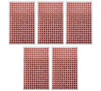 Netuno 5x260 pierres scintillantes rouges 6mm autocollants pour bricolage perles autocollantes strass autocollants perles de maquillage autocollants scintillantes pour décoration artisanat maquillage