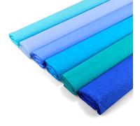Netuno 6 rouleaux de papier crépon nuances de bleu mix 200 x 50 mm papier crêpe coloré pour bricolage décoration DIY loisirs créatifs cadeau fête mariage projets artistique travaux manuels