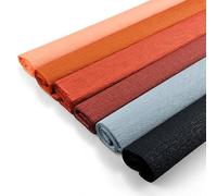 Netuno 6 rouleaux de papier crépon tons terreux chauds mix 200 x 50 mm papier crêpe coloré pour bricolage décoration DIY loisirs créatifs cadeau fête mariage projets artistique travaux manuels