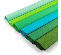 Netuno 6 rouleaux de papier crépon vert tropical mix 200 x 50 mm papier crêpe coloré pour bricolage décoration DIY loisirs créatifs cadeau fête mariage projets artistique travaux manuels