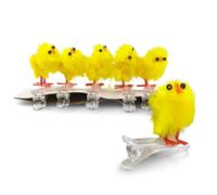 Netuno 6X Poussins Jaunes Petits Poussins Animaux pour Pâques décoration de Maison Jardin décoration de Table Printemps Cadeau de Pâques Mini-Poussin de Pâques avec Clip pour Panier de Pâques