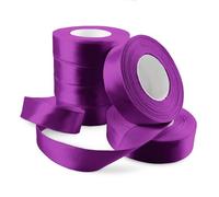 Netuno 6x rouleau de ruban ruban de satin violet foncé 25 mm x 32 m rouleaux de ruban satin ruban tissu pour décoration emballages cadeaux bricolage mariage Noël fêtes anniversaires artisanat